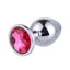 Dop Anal Metallic Buttplug, Medium, Argintiu/Roz Inchis