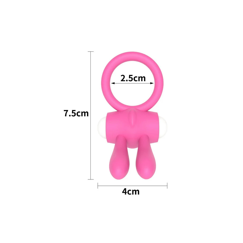 Inel de Penis Power Clit Cockring Silicon Roz Imagine secundară a produsului