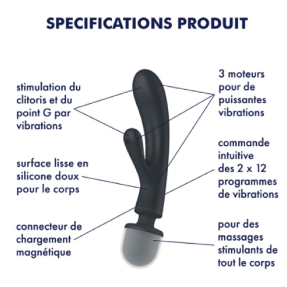 Vibrator Triple Lover Satisfyer Black