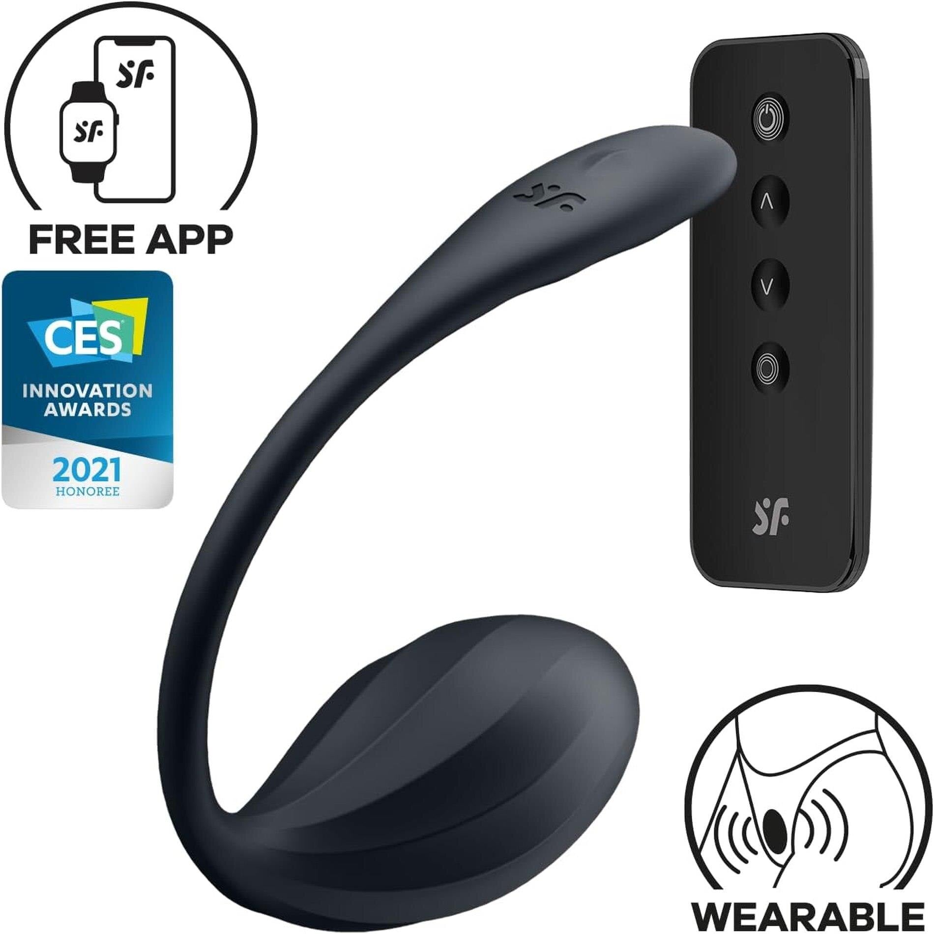 Ou Vibrator Ribbed Petal Satisfyer Free App Negru