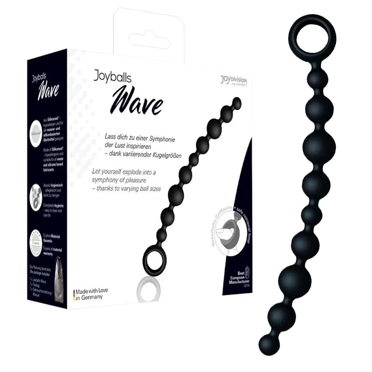 Joyballs Anal Wave Long Black Imagine principală a produsului